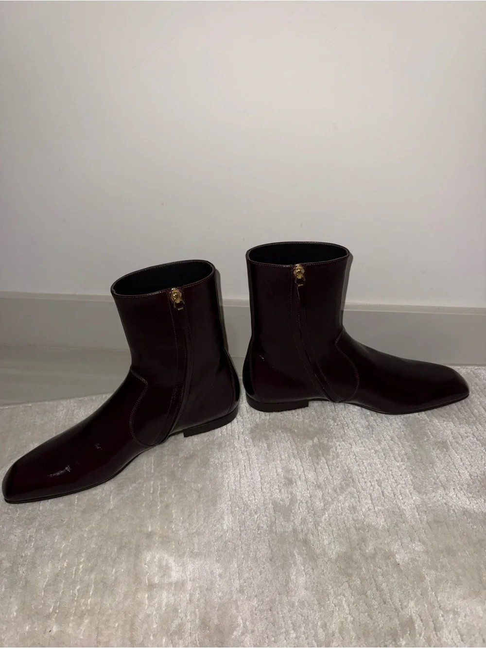 Khaite Colt Ankle Boots, 39.5,Bordeaux
